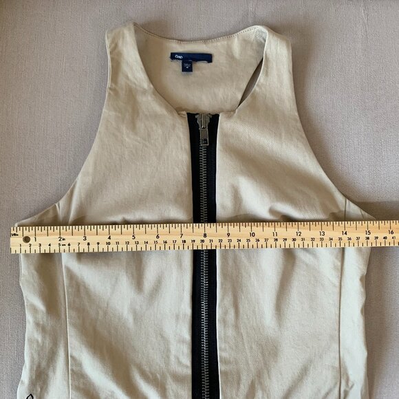 Gap Vena Cava Khaki Sleeveless Haleter Mini Dress Tan Black Beige Bohemian Boho - Picture 15 of 16